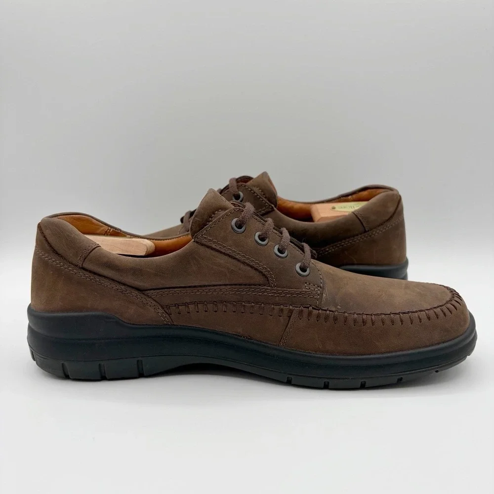 Ecco Seawalker Leather Shoes Mens 44 Brown 10 - 10.5 Comfort Oxfords Lace Up EUC